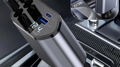4 In 1 Retractable Car Charger Fast Car Phone Charger 120W With USB Type C Cable