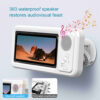 62d2560d-bf7a-4488-8520-3c03bc466761.jpg Bathroom Waterproof Mobile Phone Box Bluetooth Speaker Audio Bath TV Stand Mobile Phone Holder 360 Degree Rotation Touch Screen