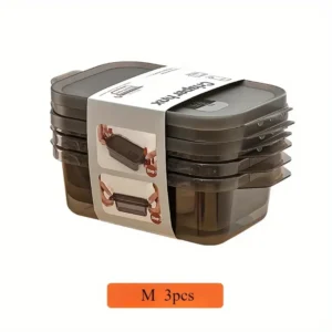 3-Piece Reusable Food Storage Box – Transparent & Sealed