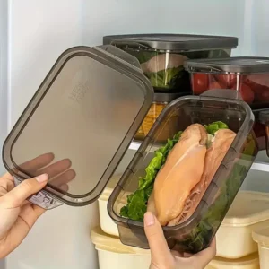 3-Piece Reusable Food Storage Box – Transparent & Sealed