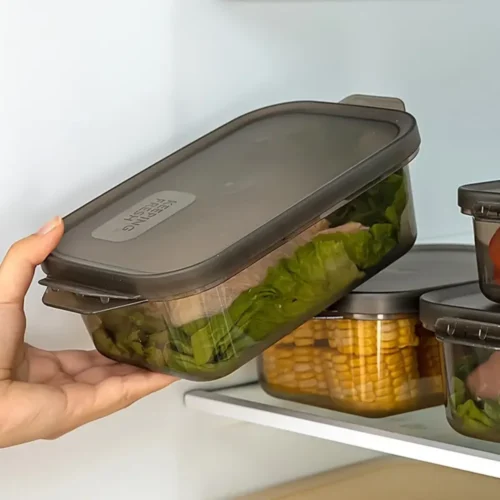 3-Piece Reusable Food Storage Box – Transparent & Sealed