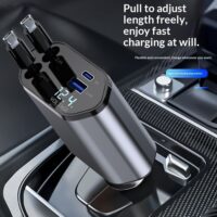e897cdc0-4545-4eec-b9f3-a84768d9cc77_trans.jpeg 4 In 1 Retractable Car Charger Fast Car Phone Charger 120W With USB Type C Cable